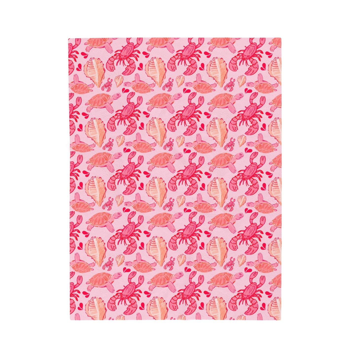 Pink Summer Beach - Plush Blanket