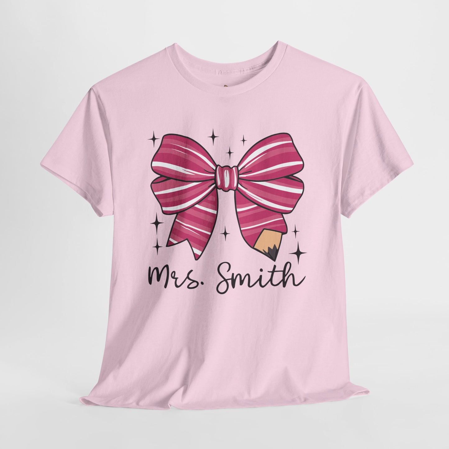 Custom - Teacher Bow - Unisex Heavy Cotton Tee