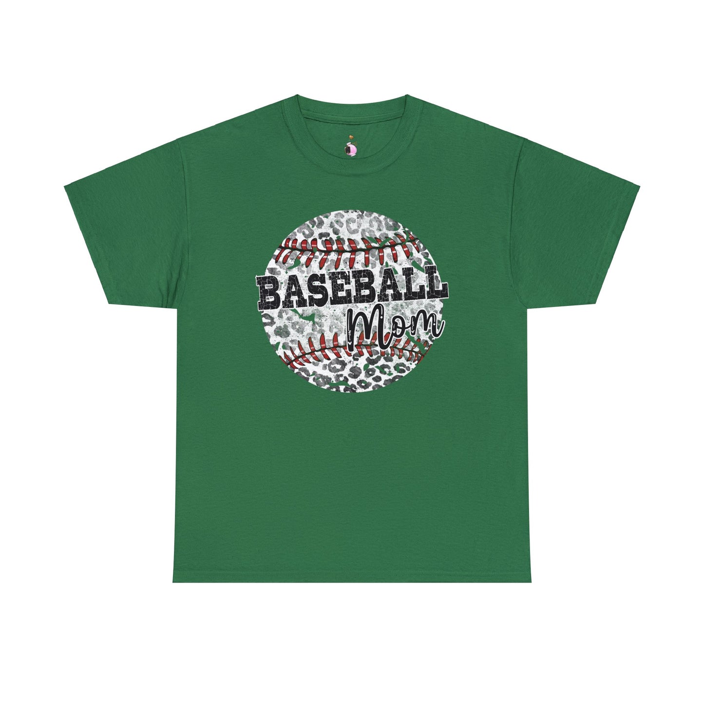 Baseball Mom - Leopard Baseball - Unisex Heavy Cotton Tee