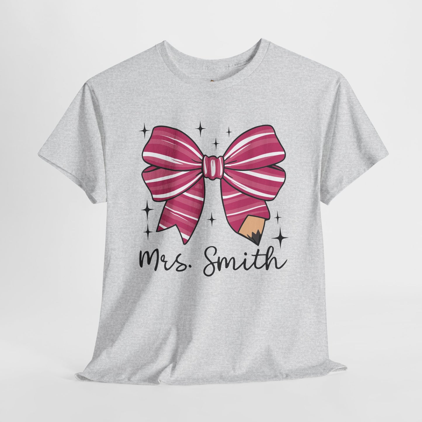 Custom - Teacher Bow - Unisex Heavy Cotton Tee