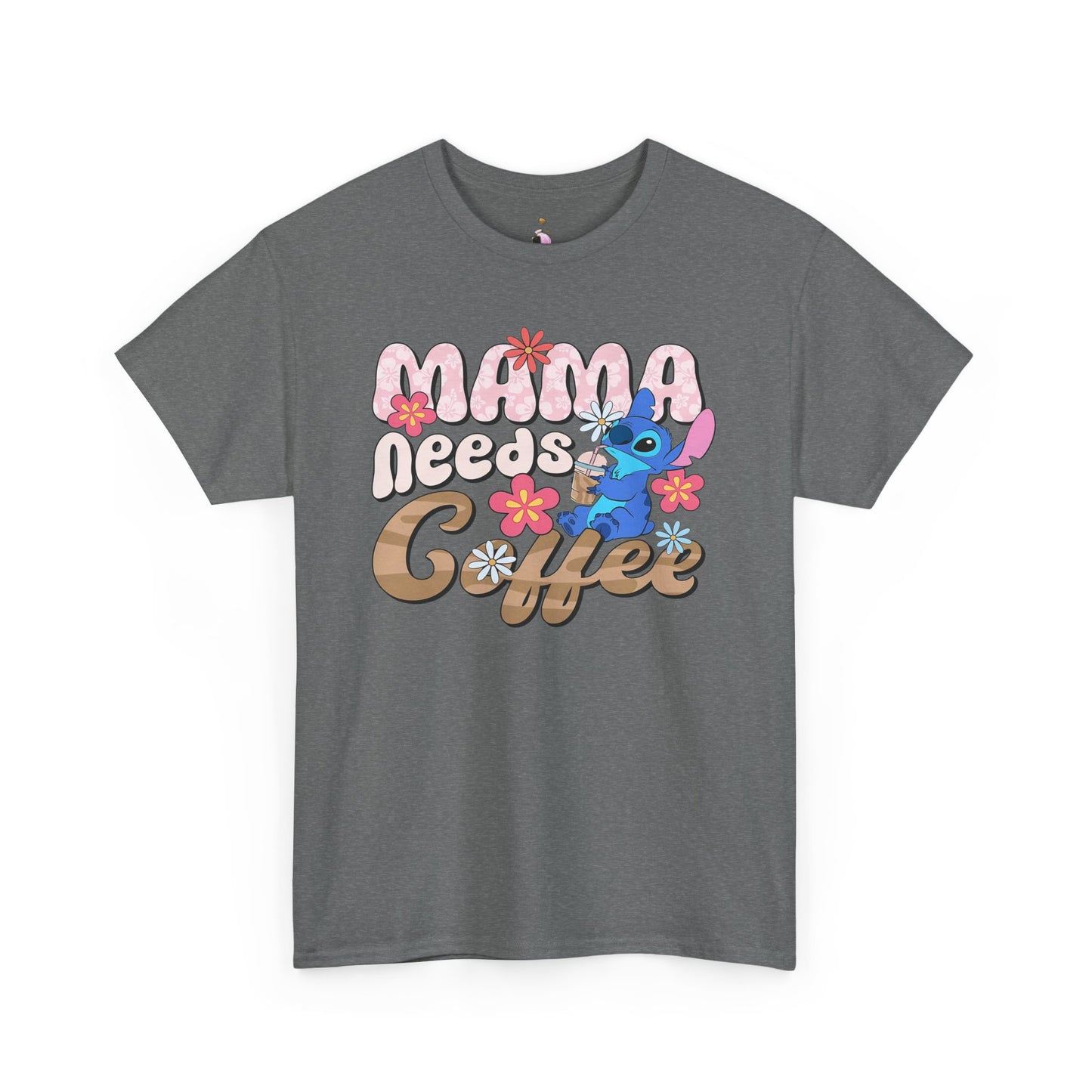 Mama Needs Coffee Alien - Unisex Heavy Cotton Tee