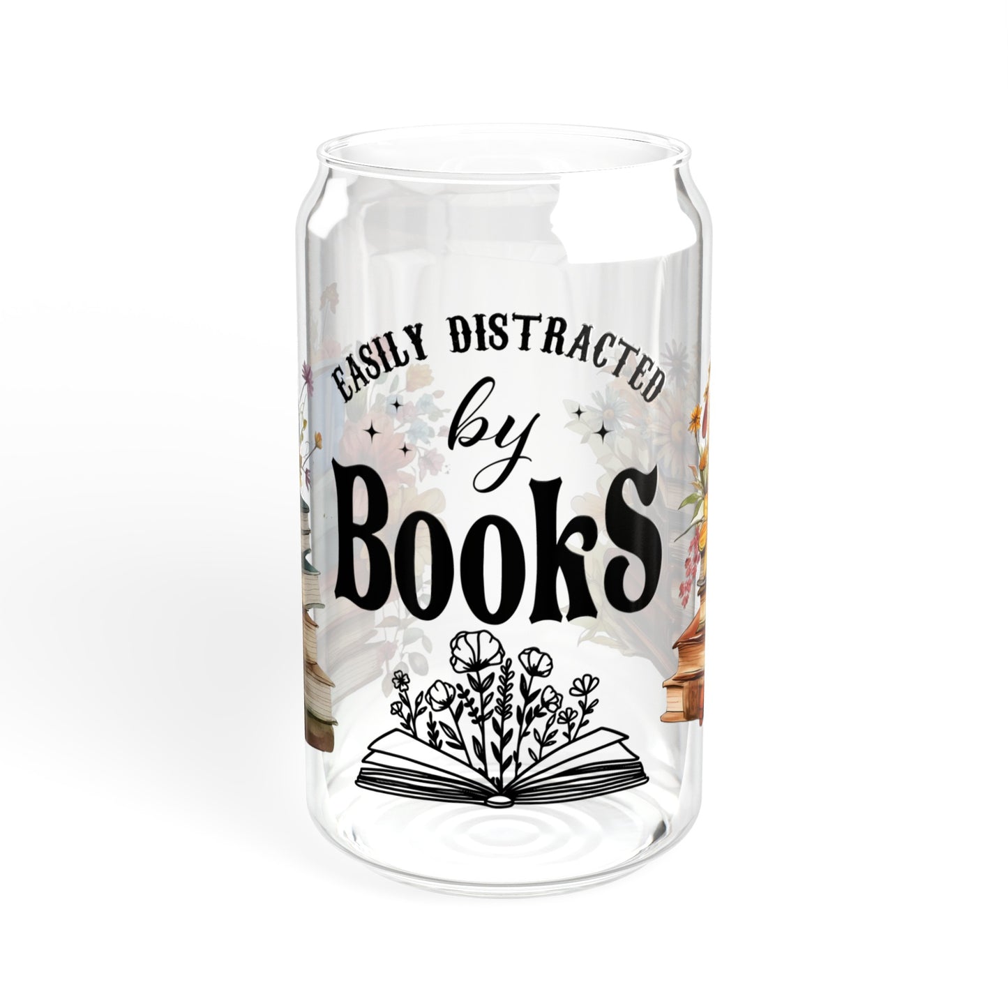Easily Distracted By Books - Sipper Glass, 16oz