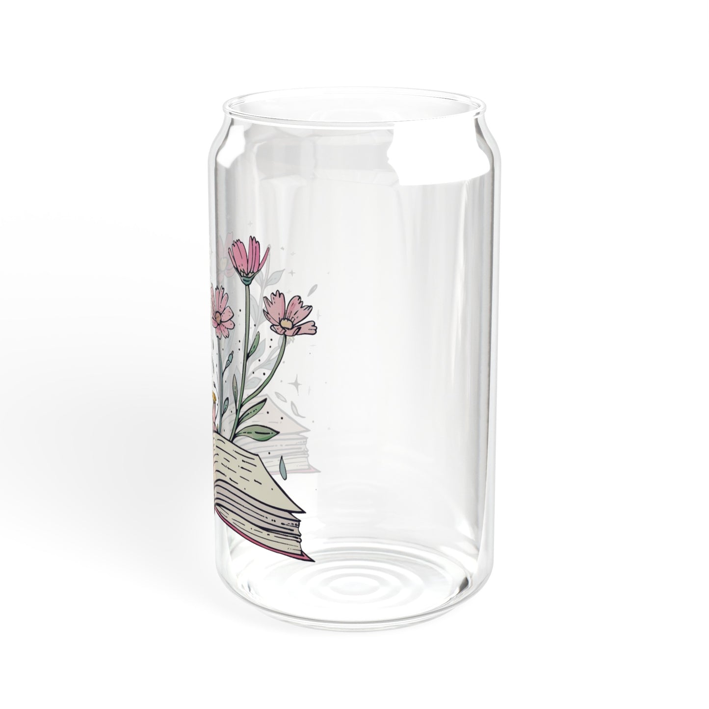 Floral Book - Sipper Glass, 16oz