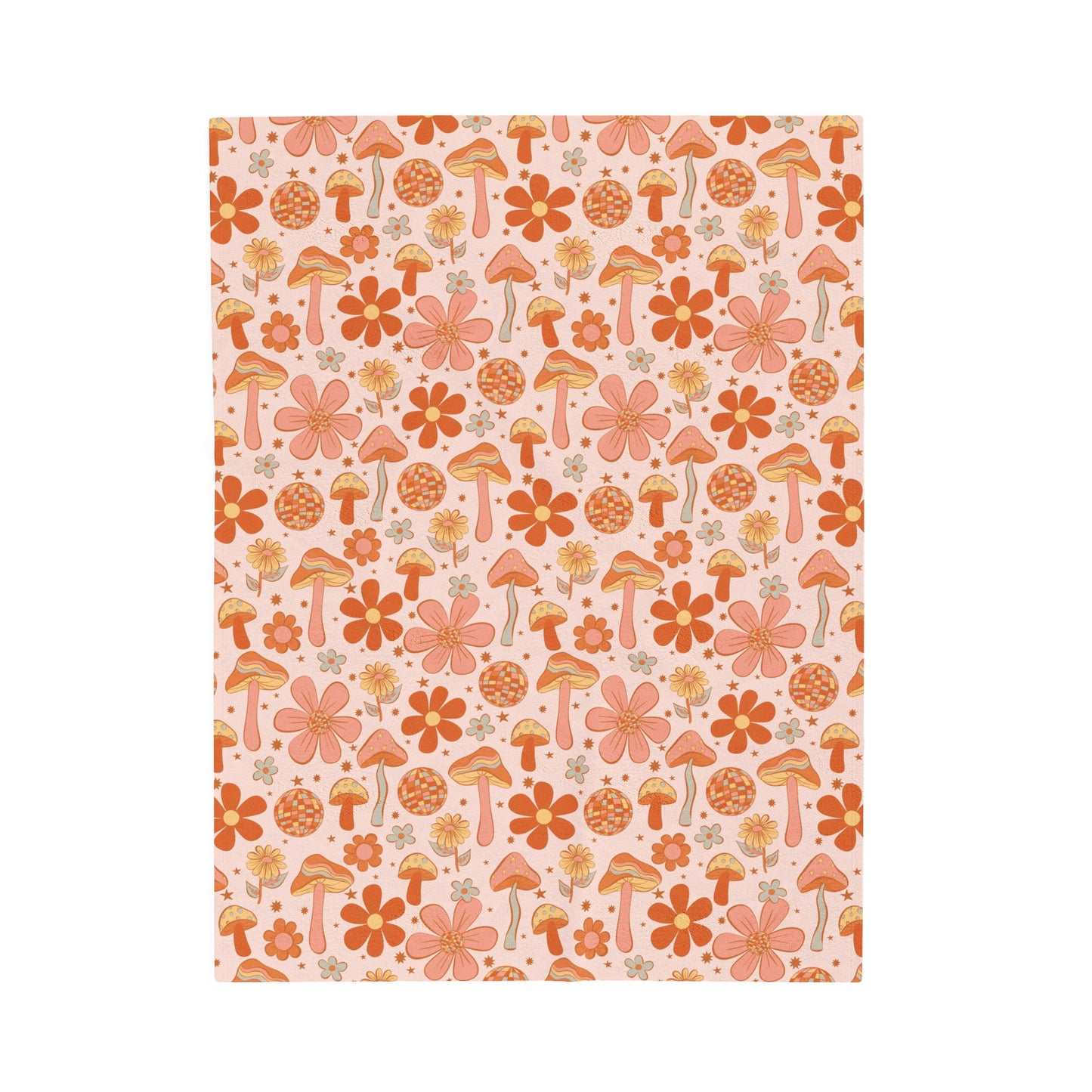 Hippie Disco Mushrooms - Plush Blanket