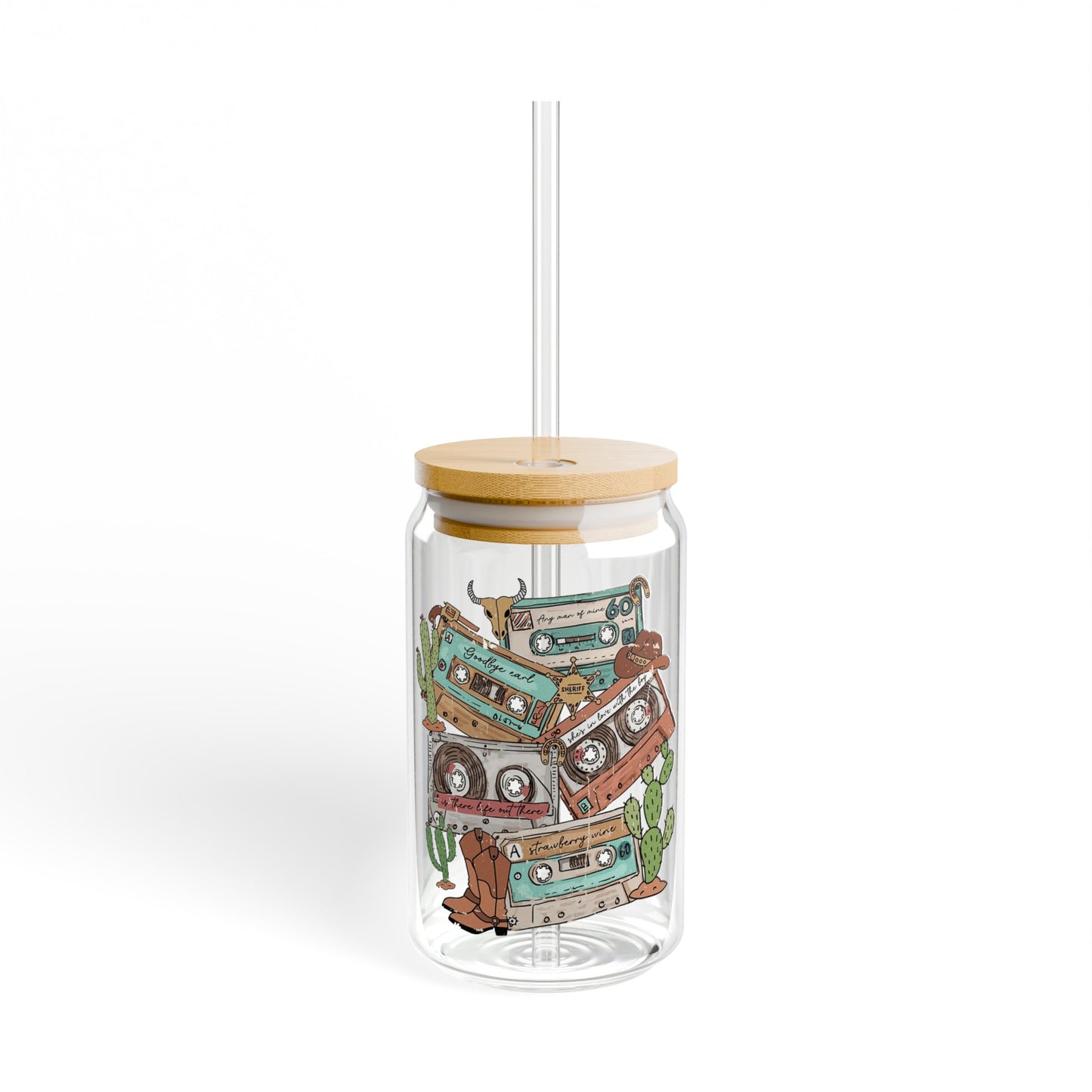90s Country - Sipper Glass, 16oz