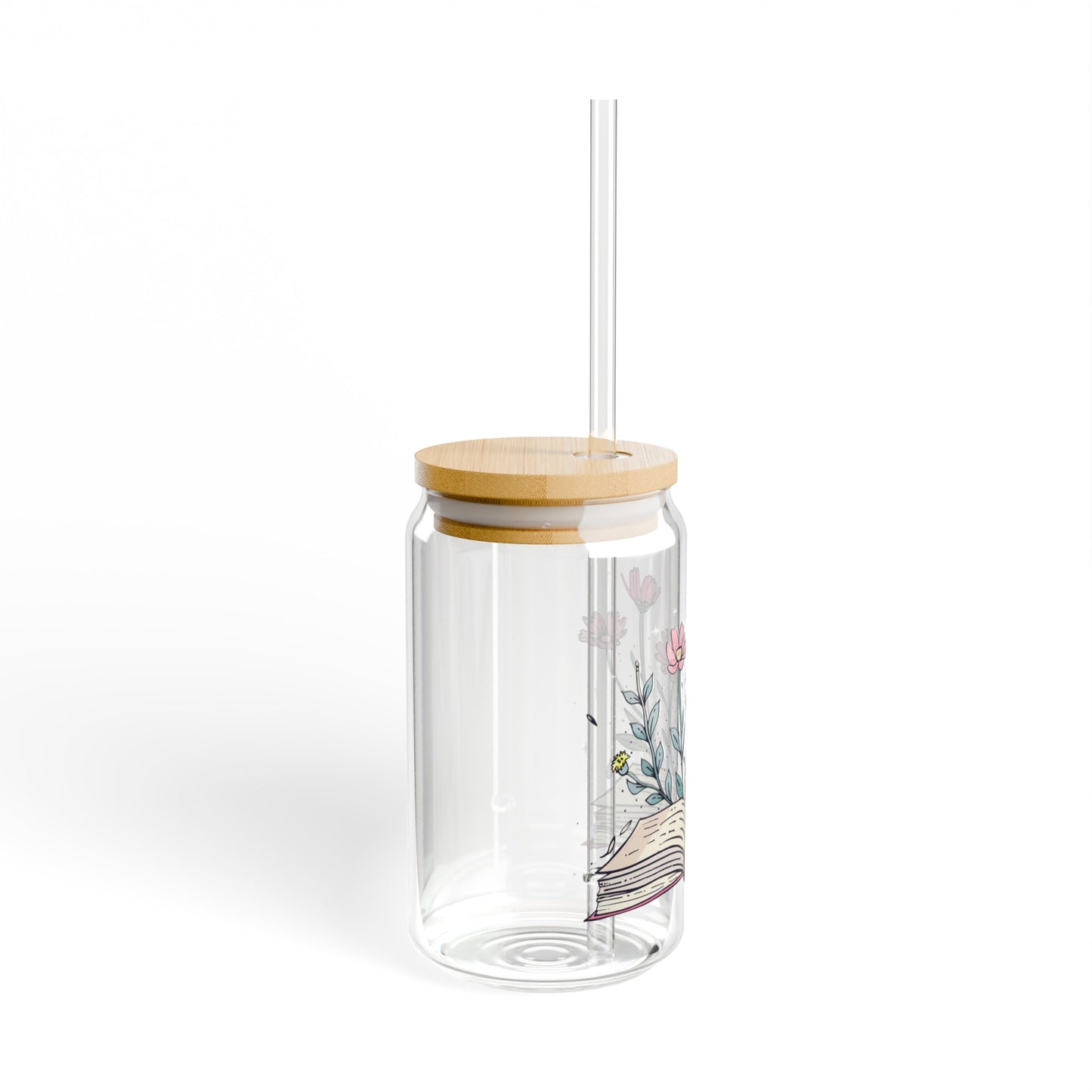 Floral Book - Sipper Glass, 16oz