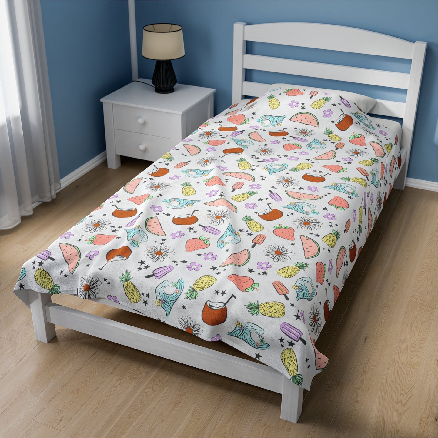 Trendy Retro Beach - Velveteen Plush Blanket