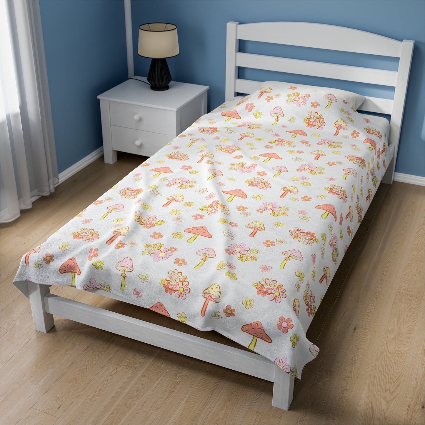 Tiny Mushrooms - Velveteen Plush Blanket