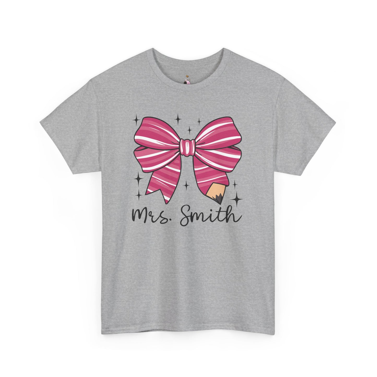 Custom - Teacher Bow - Unisex Heavy Cotton Tee