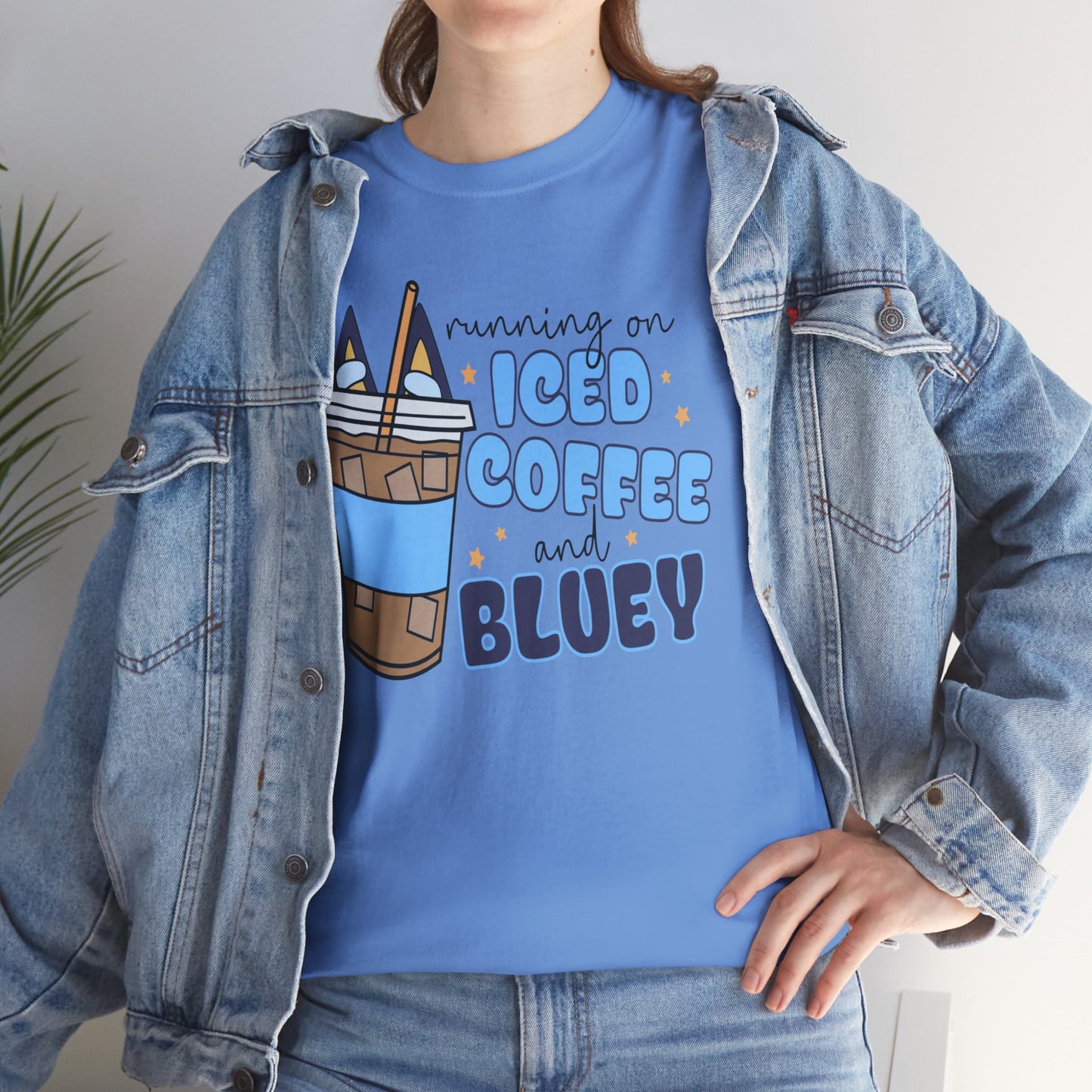 Running On Bluey and Iced Coffee - Unisex Heavy Cotton Tee