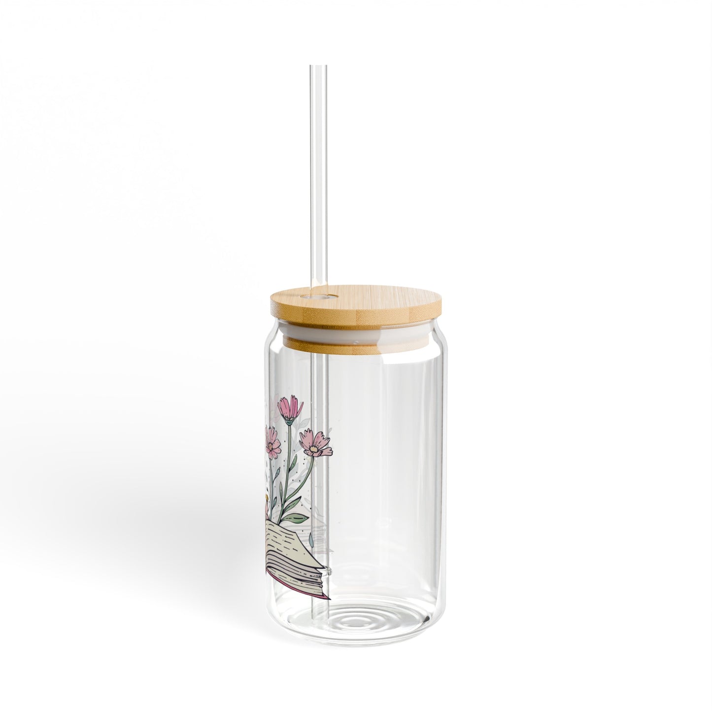 Floral Book - Sipper Glass, 16oz