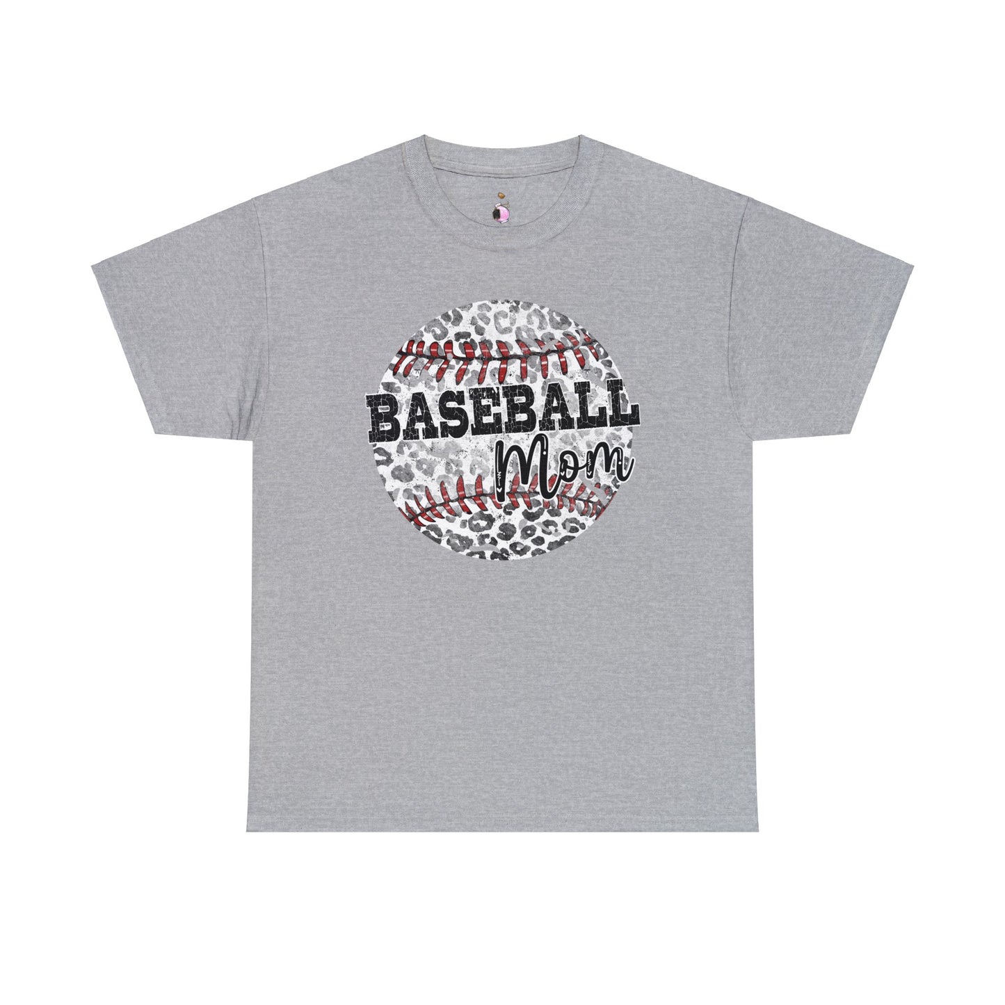 Baseball Mom - Leopard Baseball - Unisex Heavy Cotton Tee