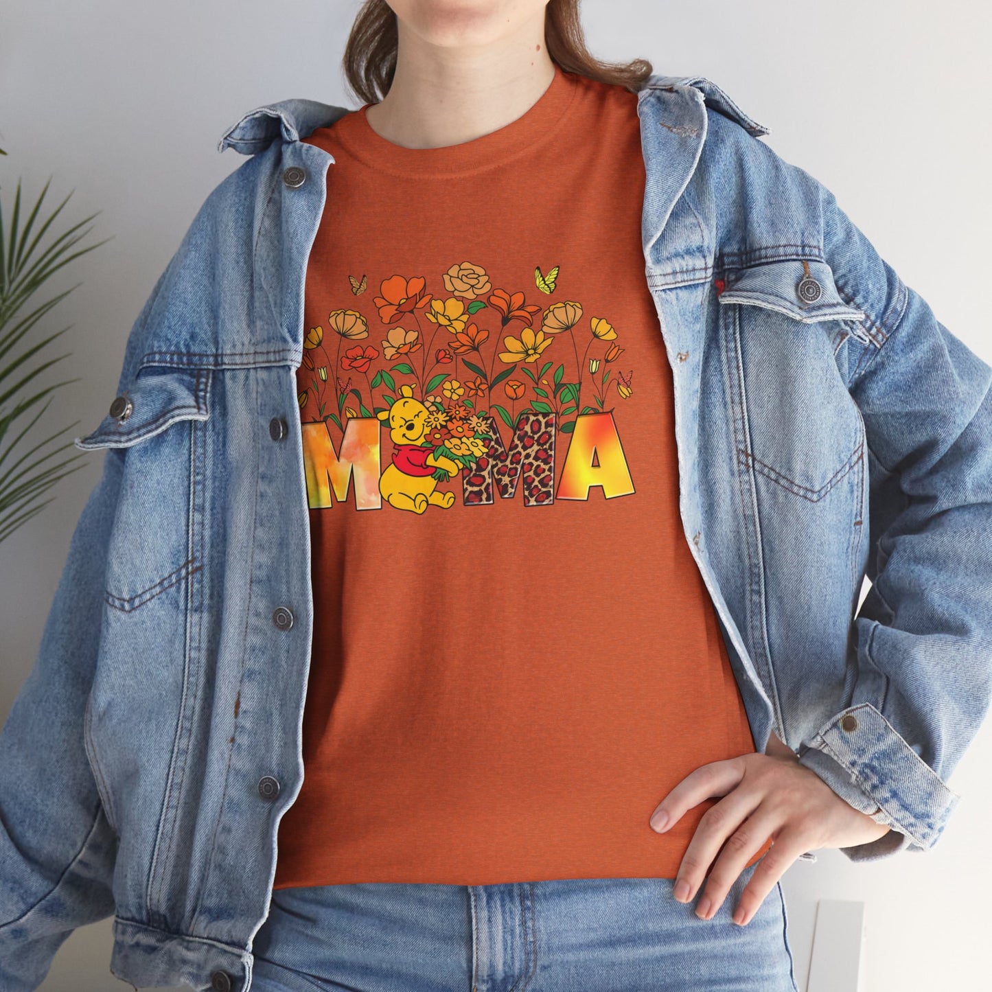 Pooh Floral Mama   - Unisex Heavy Cotton Tee