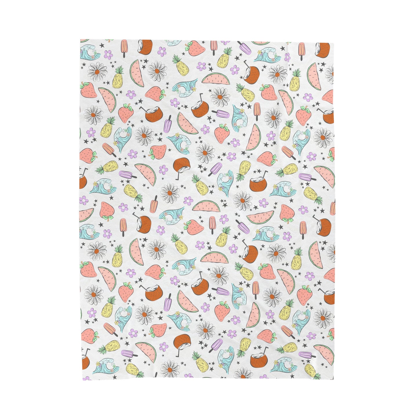 Trendy Retro Beach - Velveteen Plush Blanket