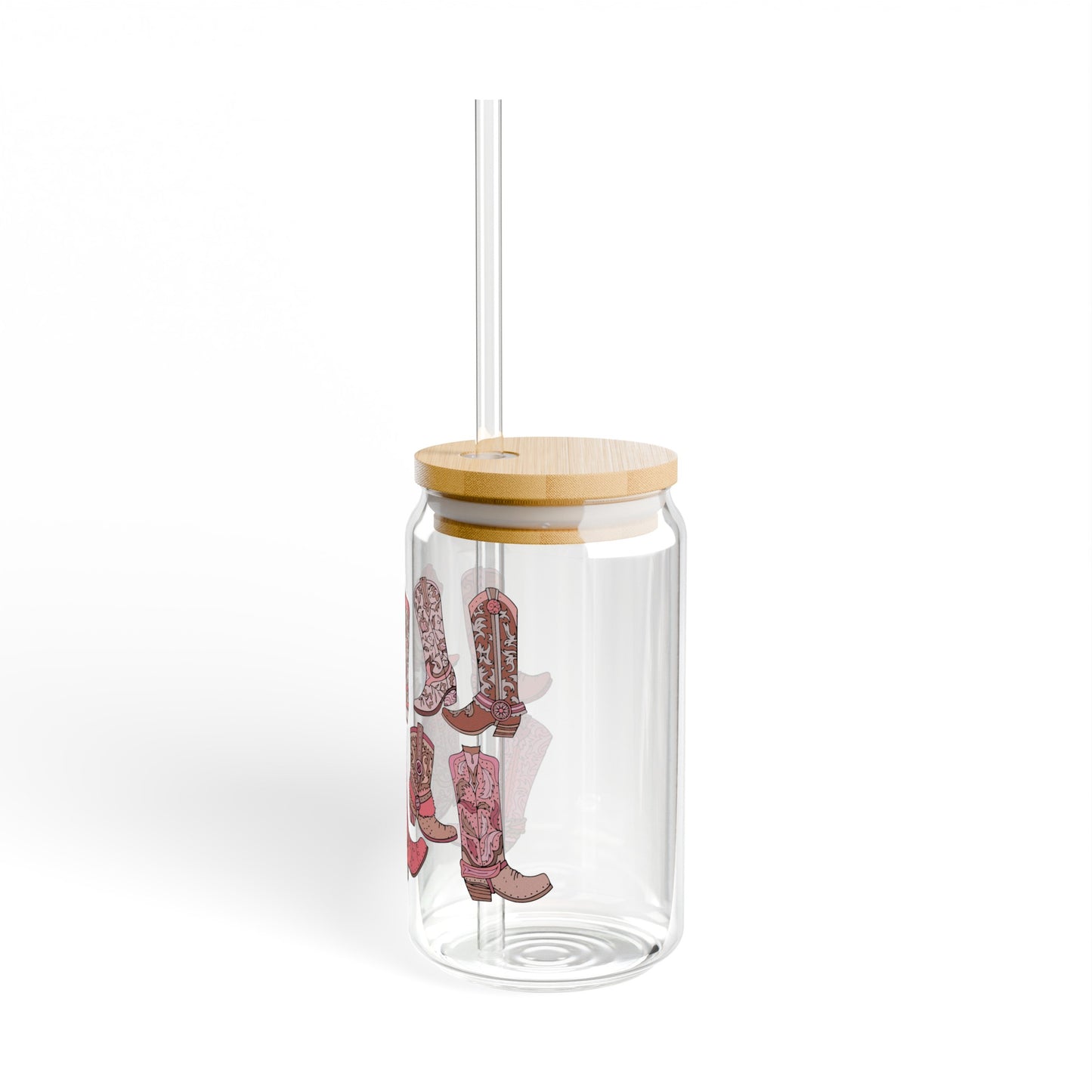 Pink Cowgirl Boots - Sipper Glass, 16oz