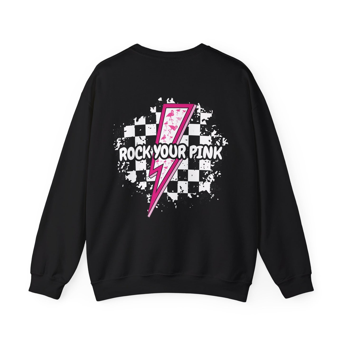 Checkered Rock Your Pink - Crewneck Sweatshirt