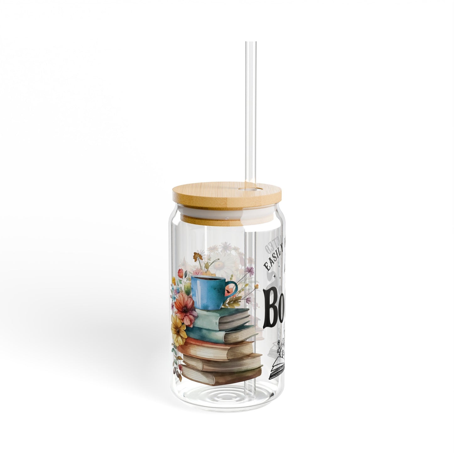 Easily Distracted By Books - Sipper Glass, 16oz