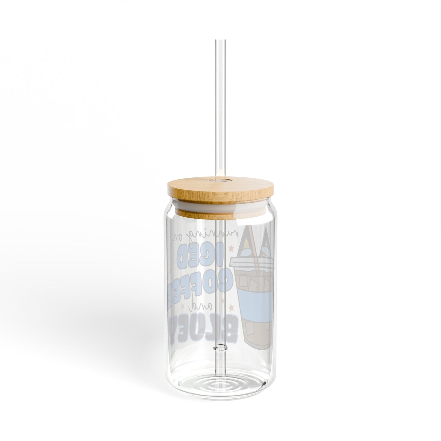 Iced Coffee And Bluey - Sipper Glass, 16oz
