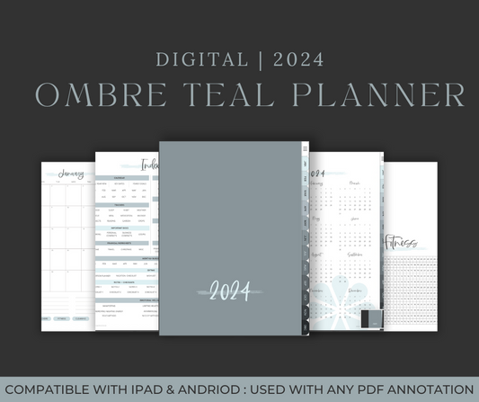 2024 Ombre Teal - Digital Planner