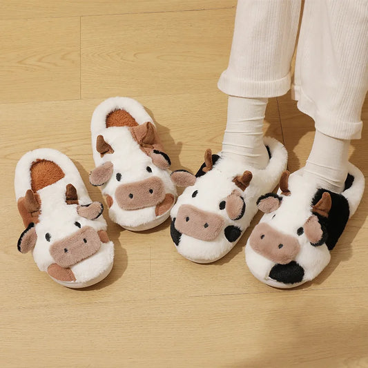 Cow Plush Slippers - FREE SHIPPING