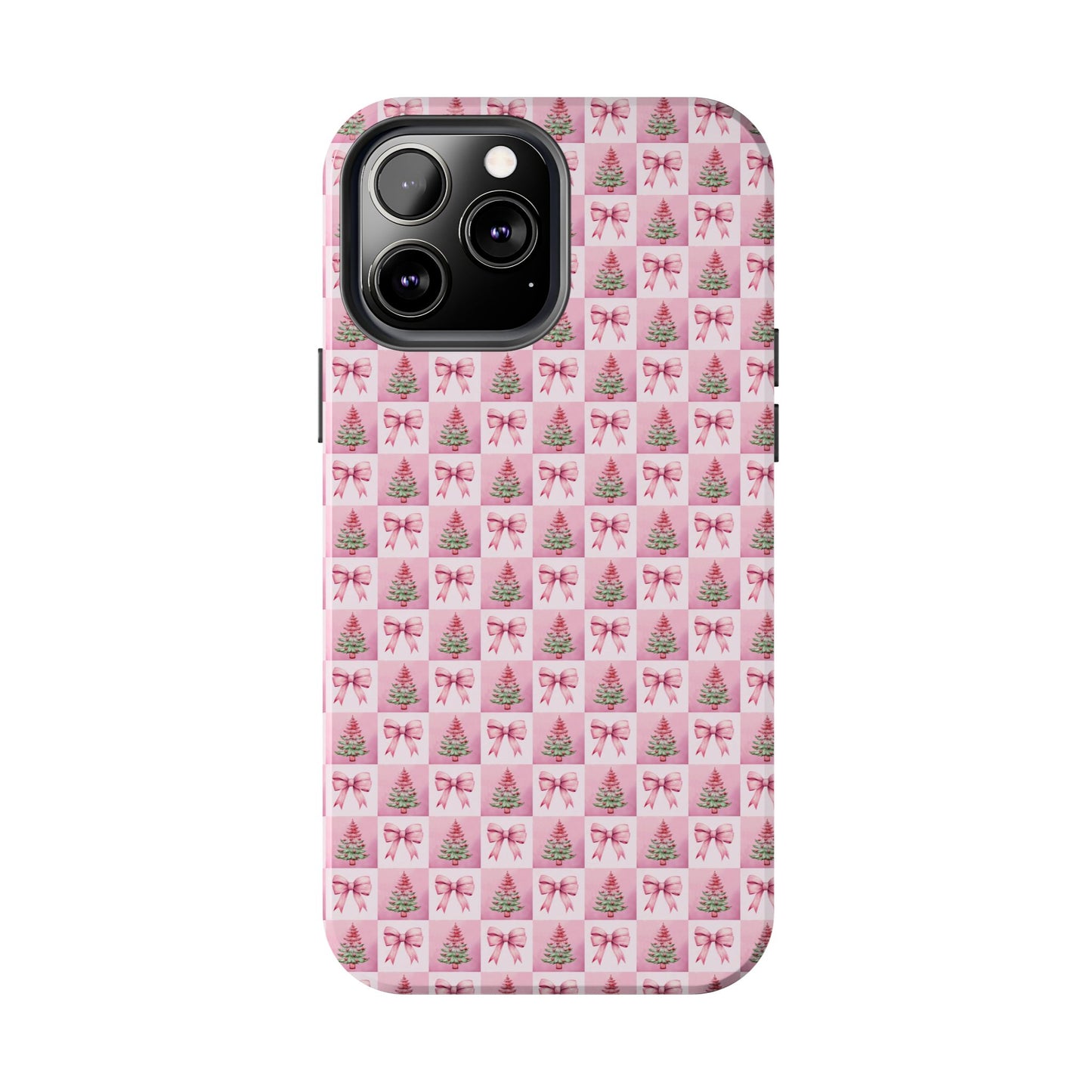 Pink Christmas Checkered -  Tough Phone Cases