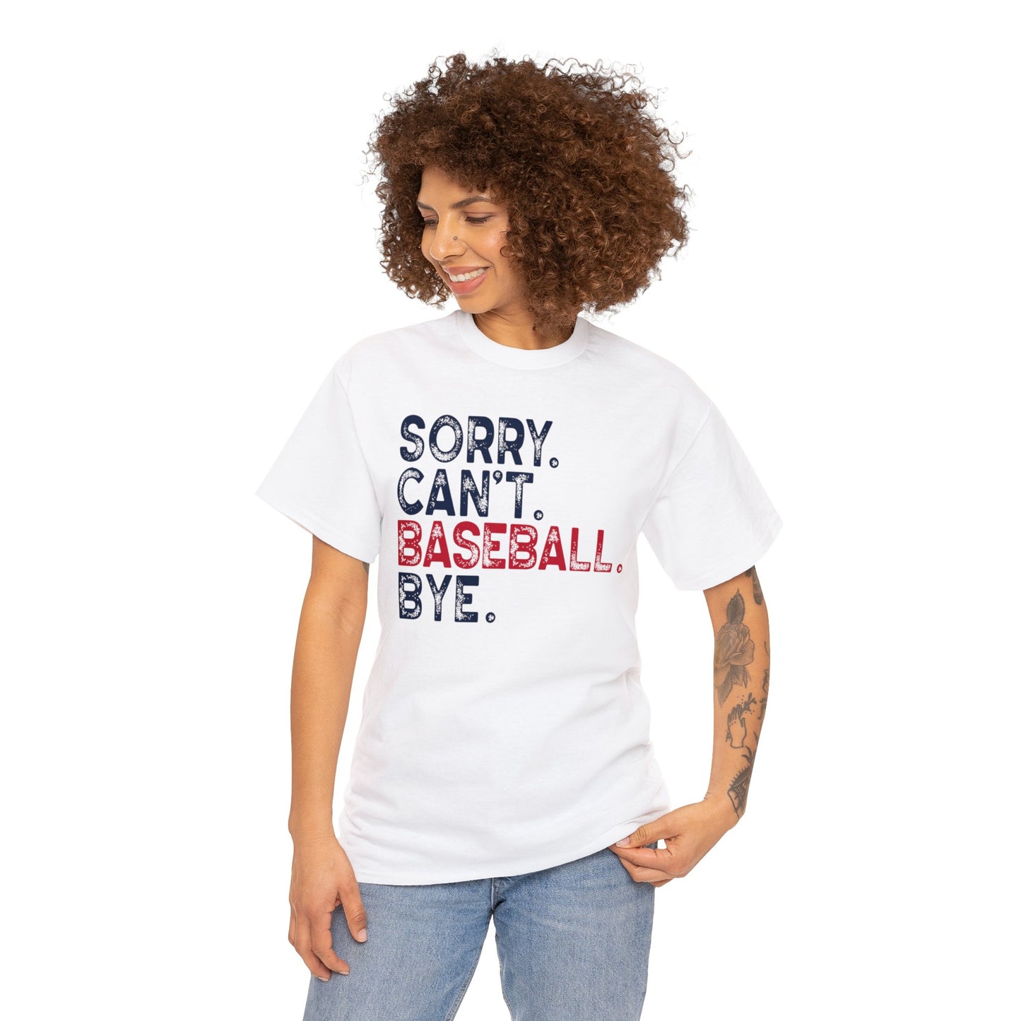 Sorry Can't Baseball Bye - Unisex Heavy Cotton Tee