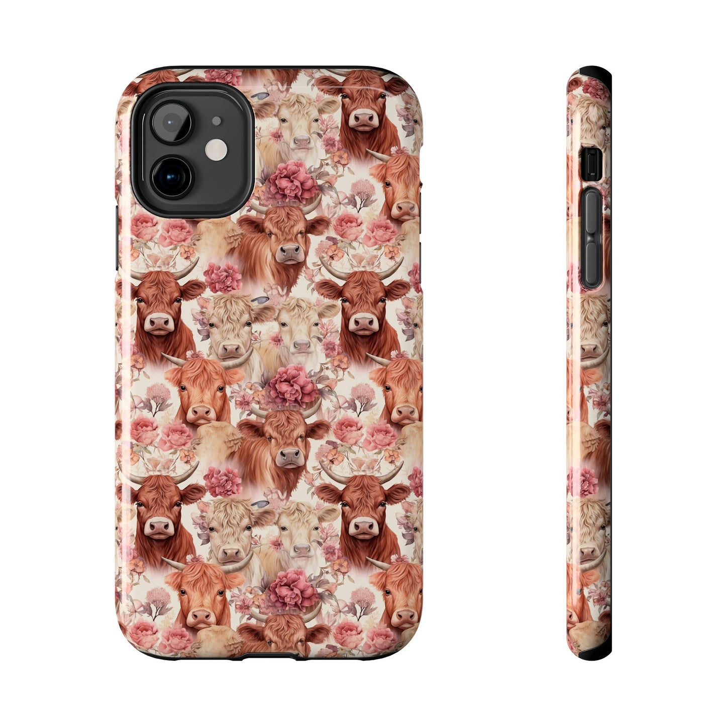 Highland Cow Floral - Tough Phone Cases