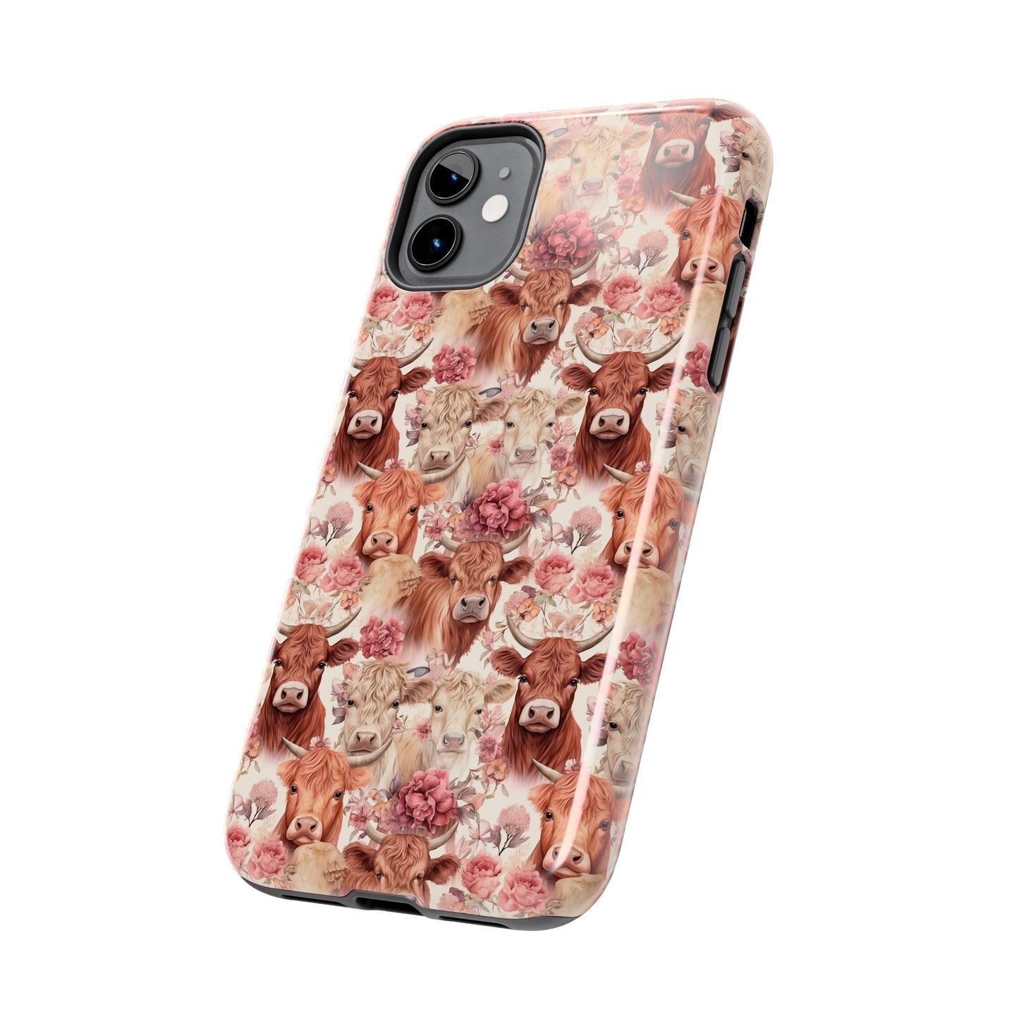 Highland Cow Floral - Tough Phone Cases