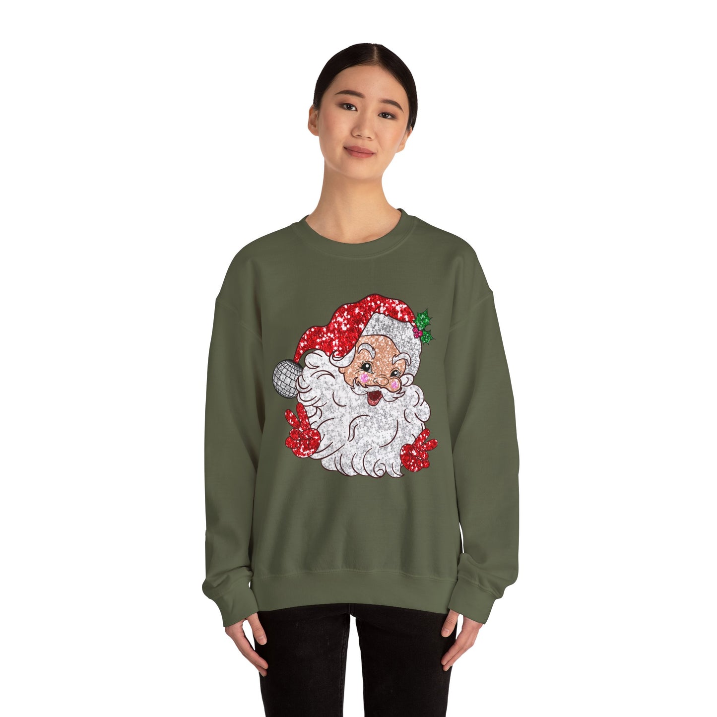 Sparkle Santa Christmas Sweatshirt