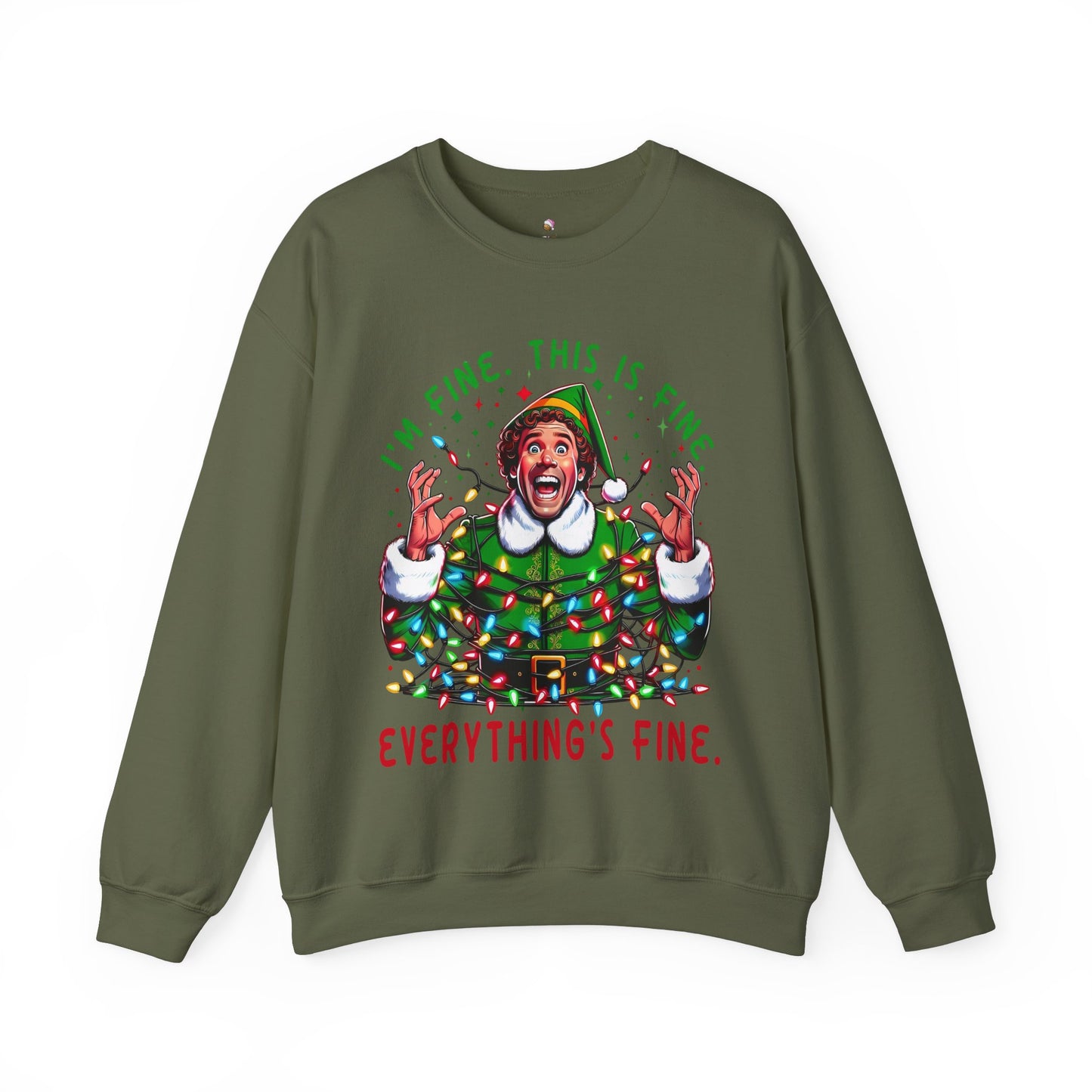 Everything is Fine Elf Christmas Sweatshirt