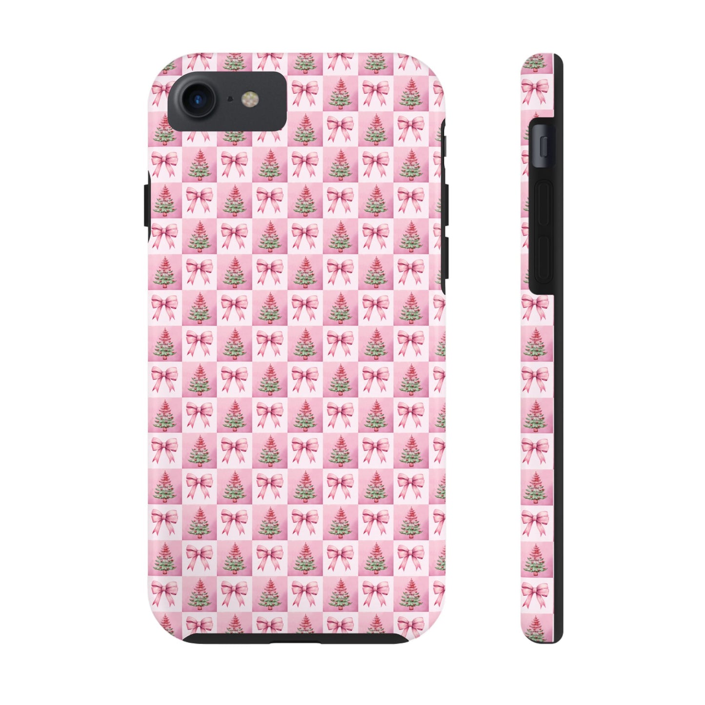 Pink Christmas Checkered -  Tough Phone Cases