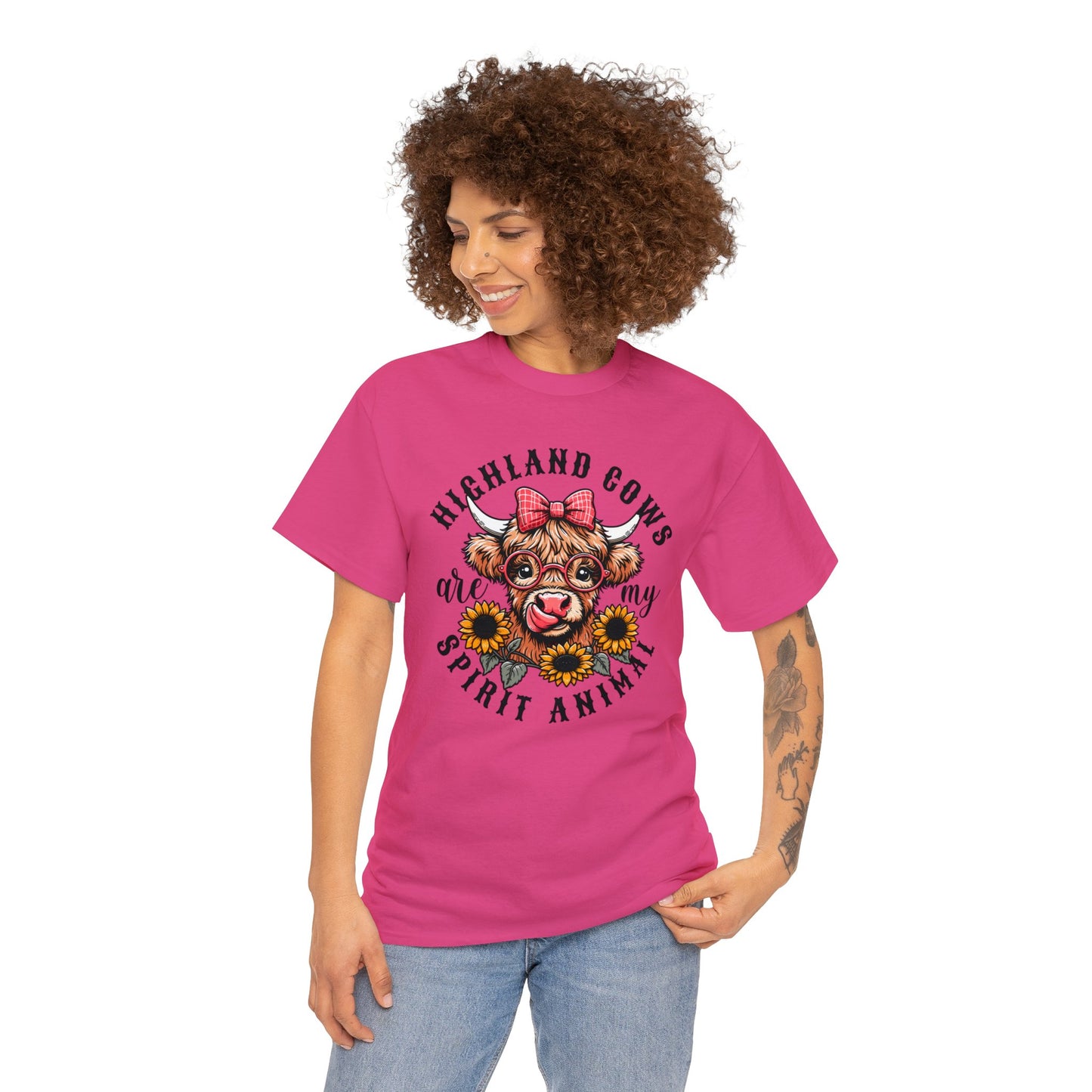 Highland Cows are my Spirit Animal - Unisex Heavy Cotton Tee