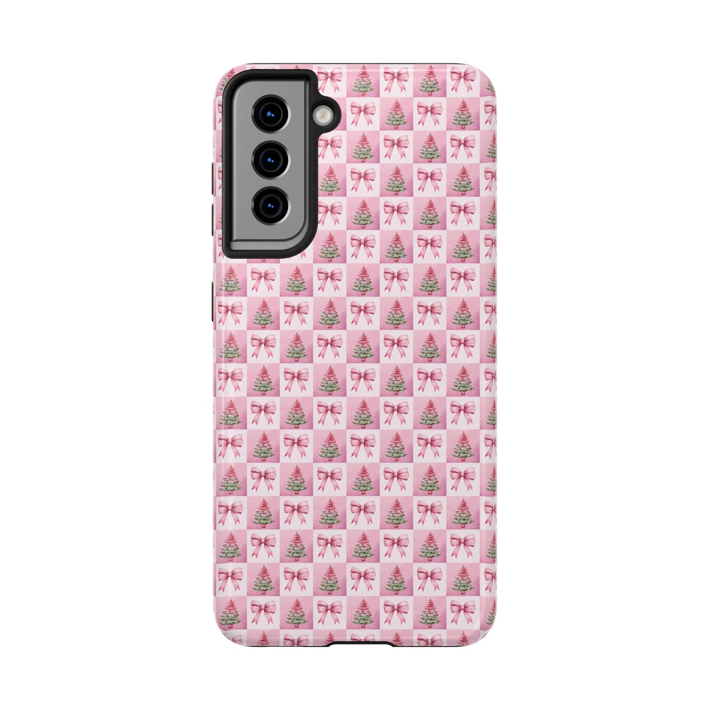 Pink Christmas Checkered -  Tough Phone Cases