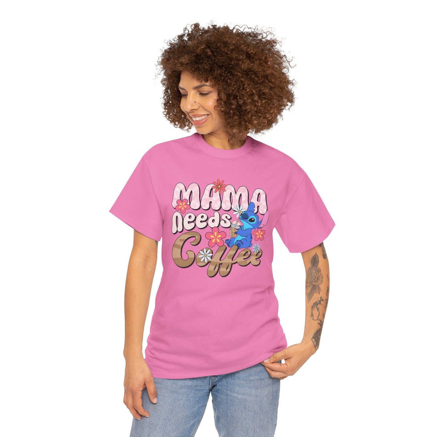 Mama Needs Coffee Alien   - Unisex Heavy Cotton Tee