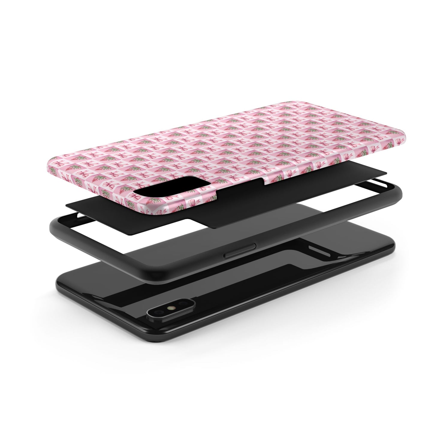 Pink Christmas Checkered -  Tough Phone Cases