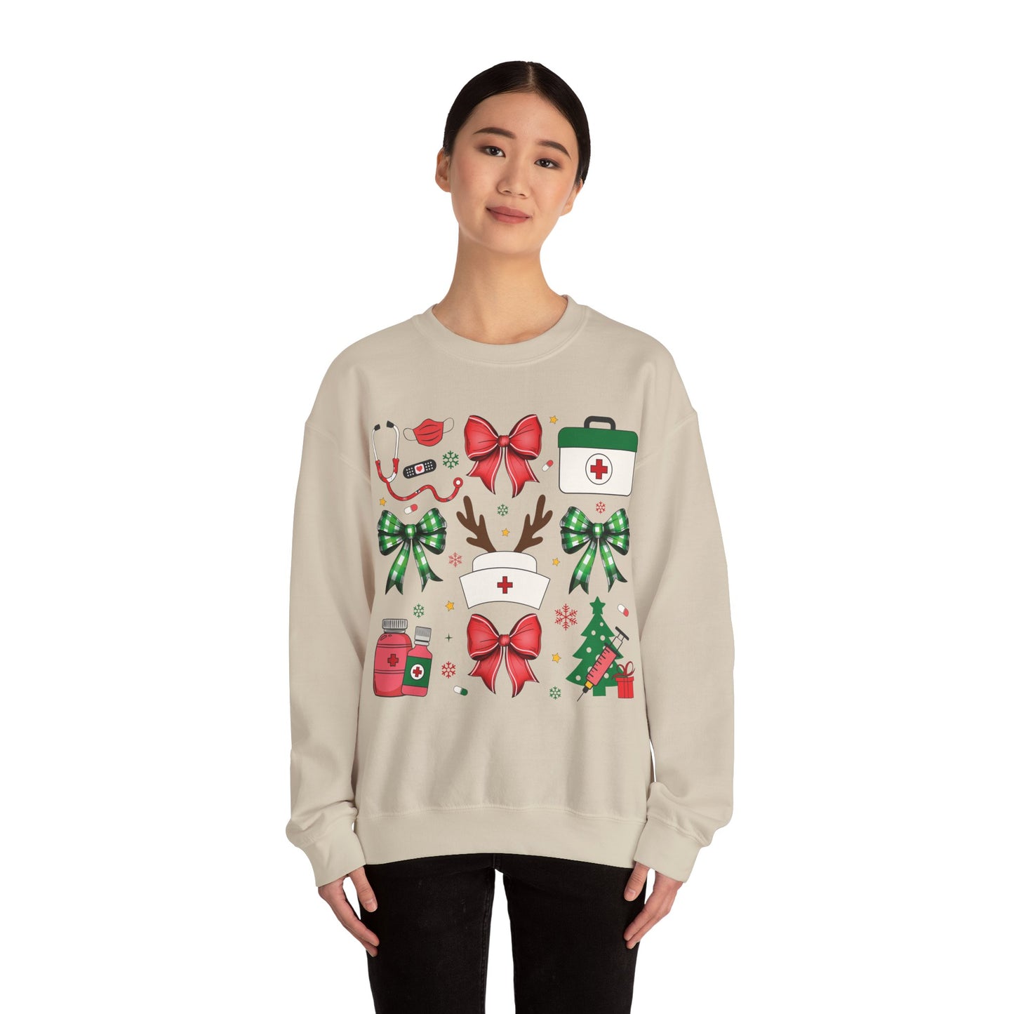 Christmas Nurse Coquette Christmas Sweatshirt