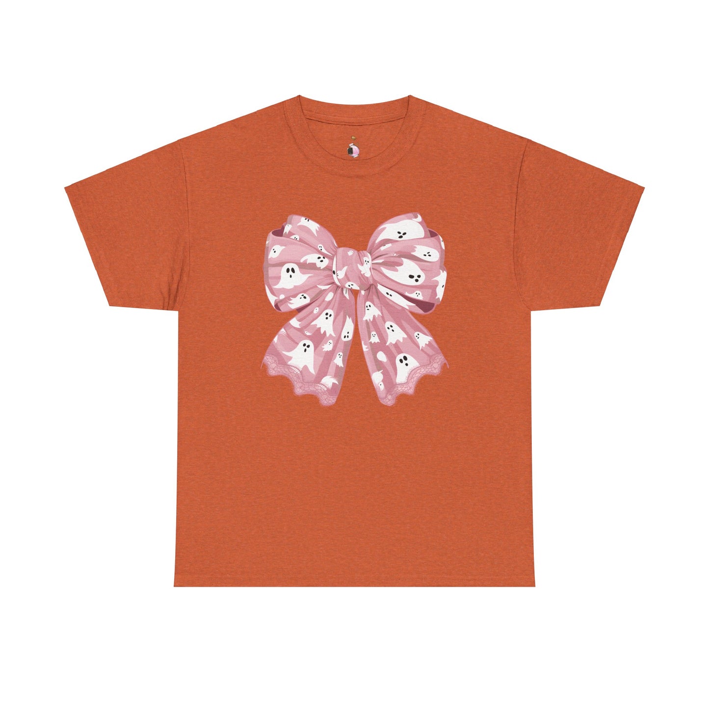 Pink Bow Ghost Halloween Coquette Shirt