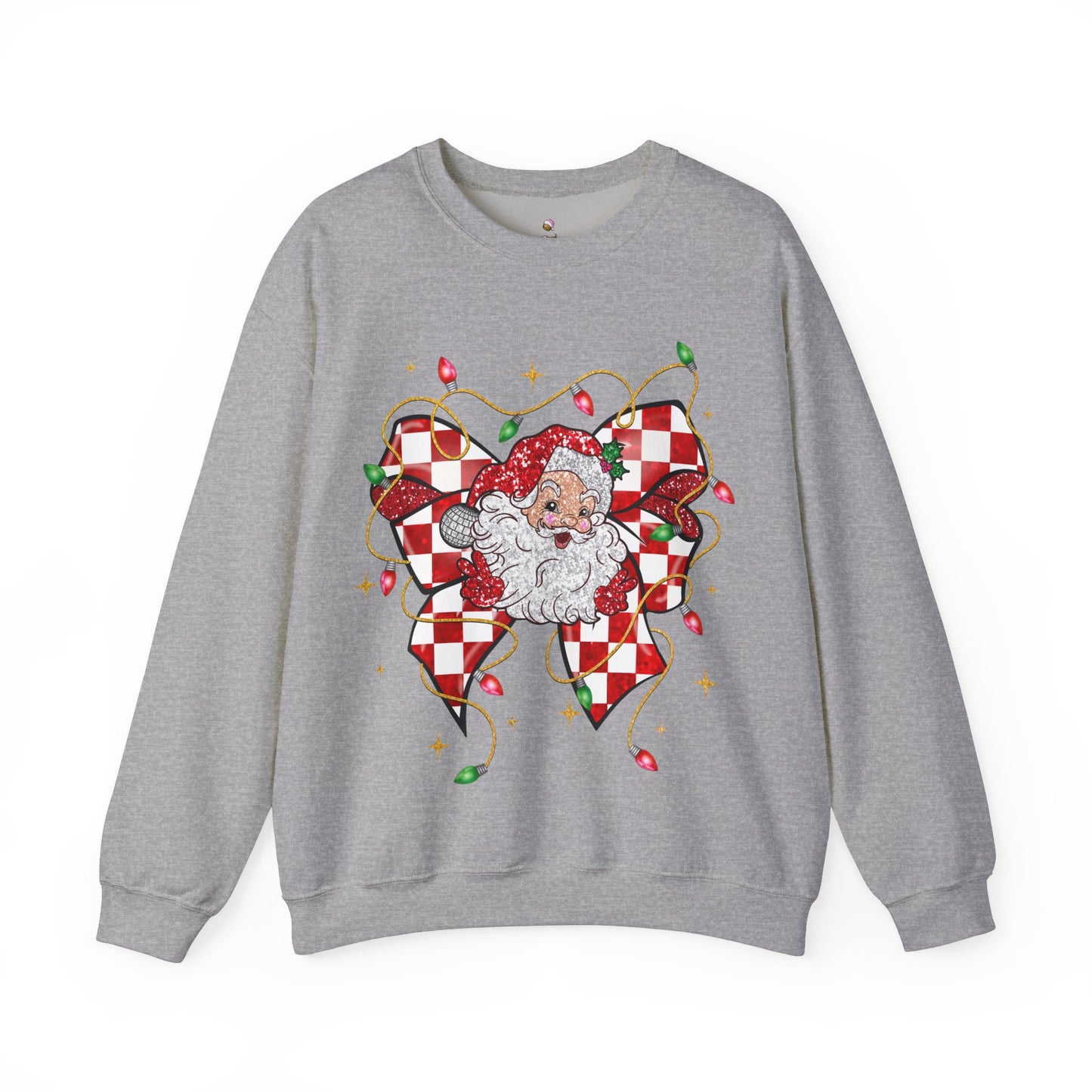 Checkered Santa Coquette Christmas Sweatshirt