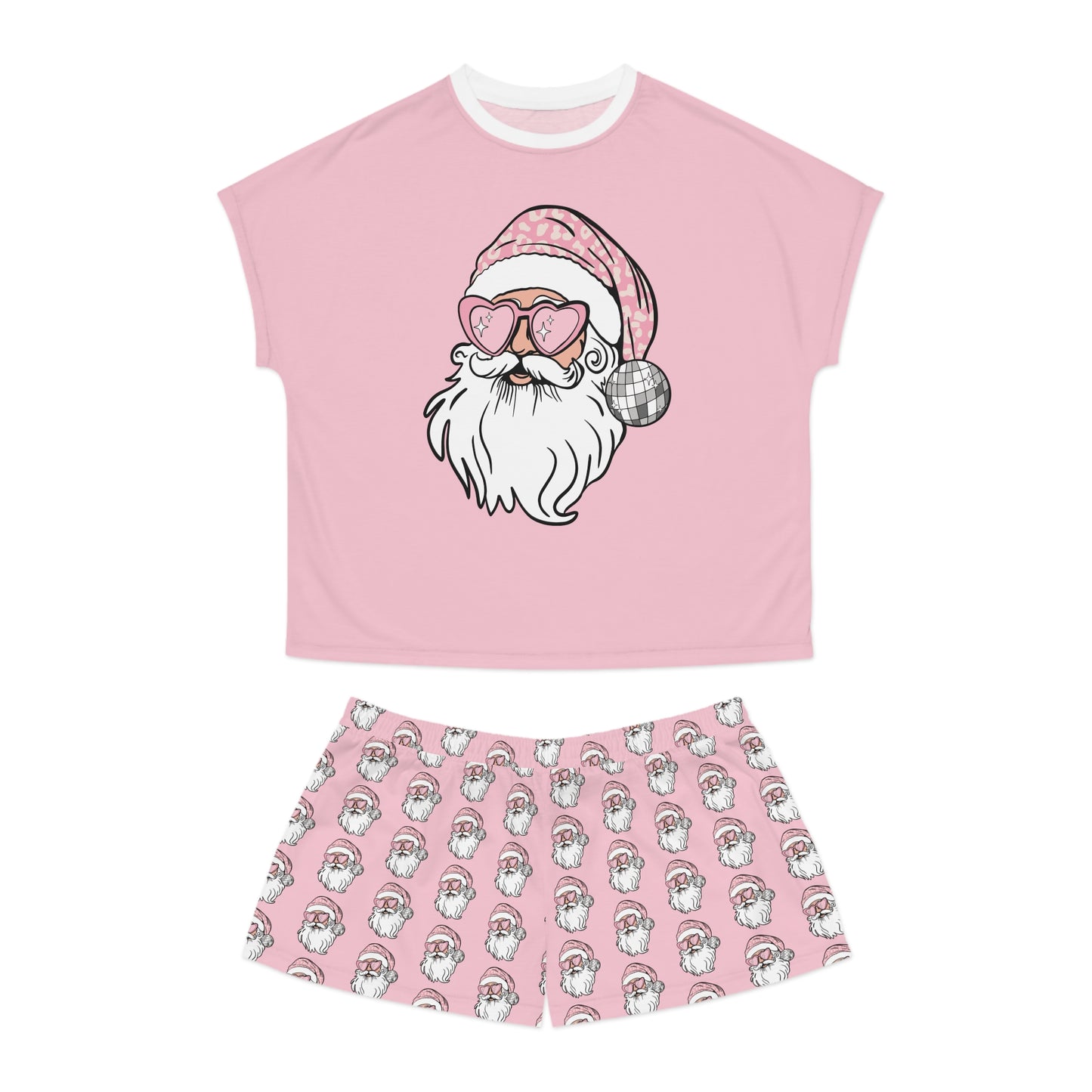 Pink Disco Santa - Women's Short Pajama Set