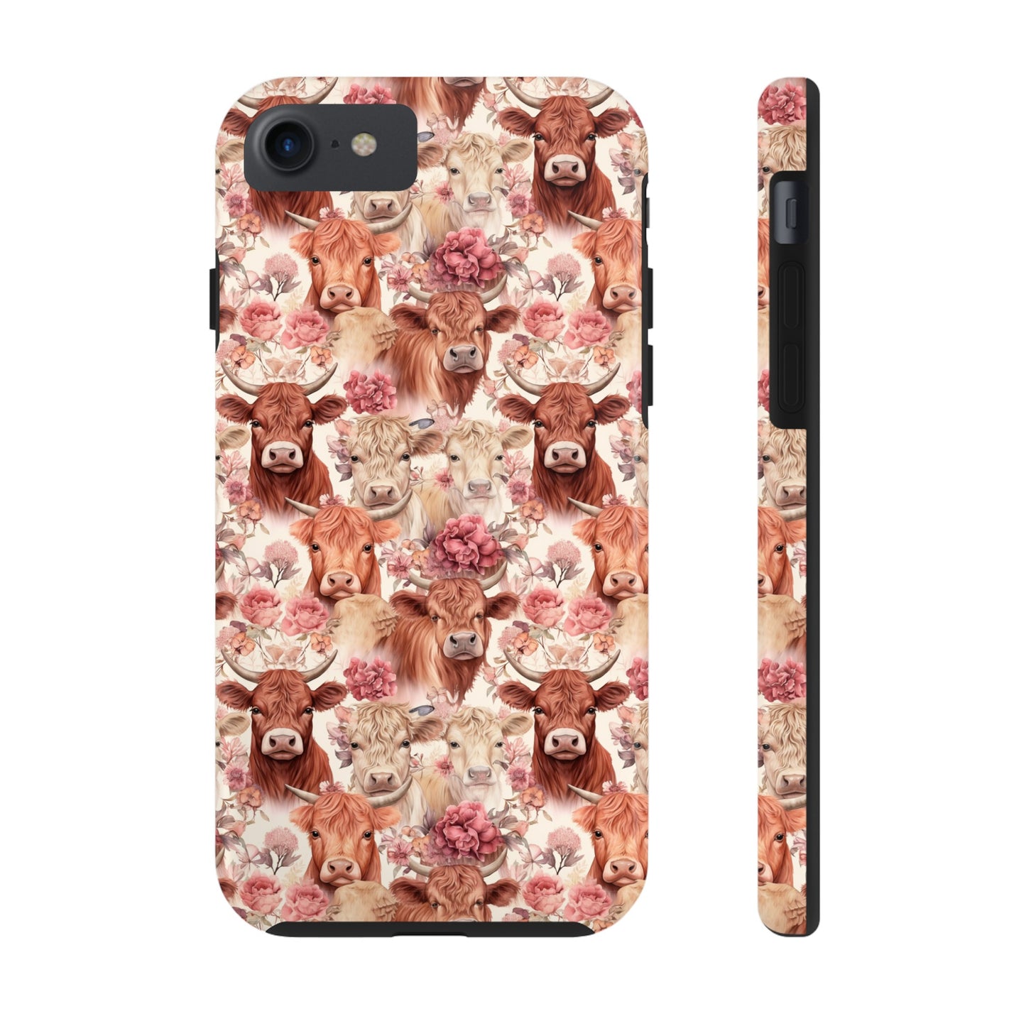 Highland Cow Floral - Tough Phone Cases