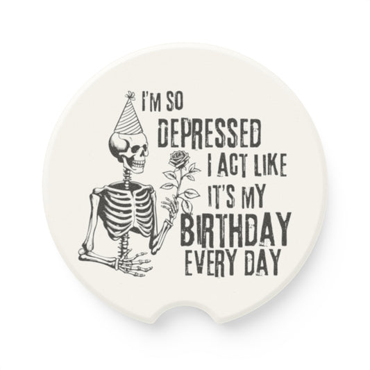 I'm So Depressed - Soapstone Car Coaster