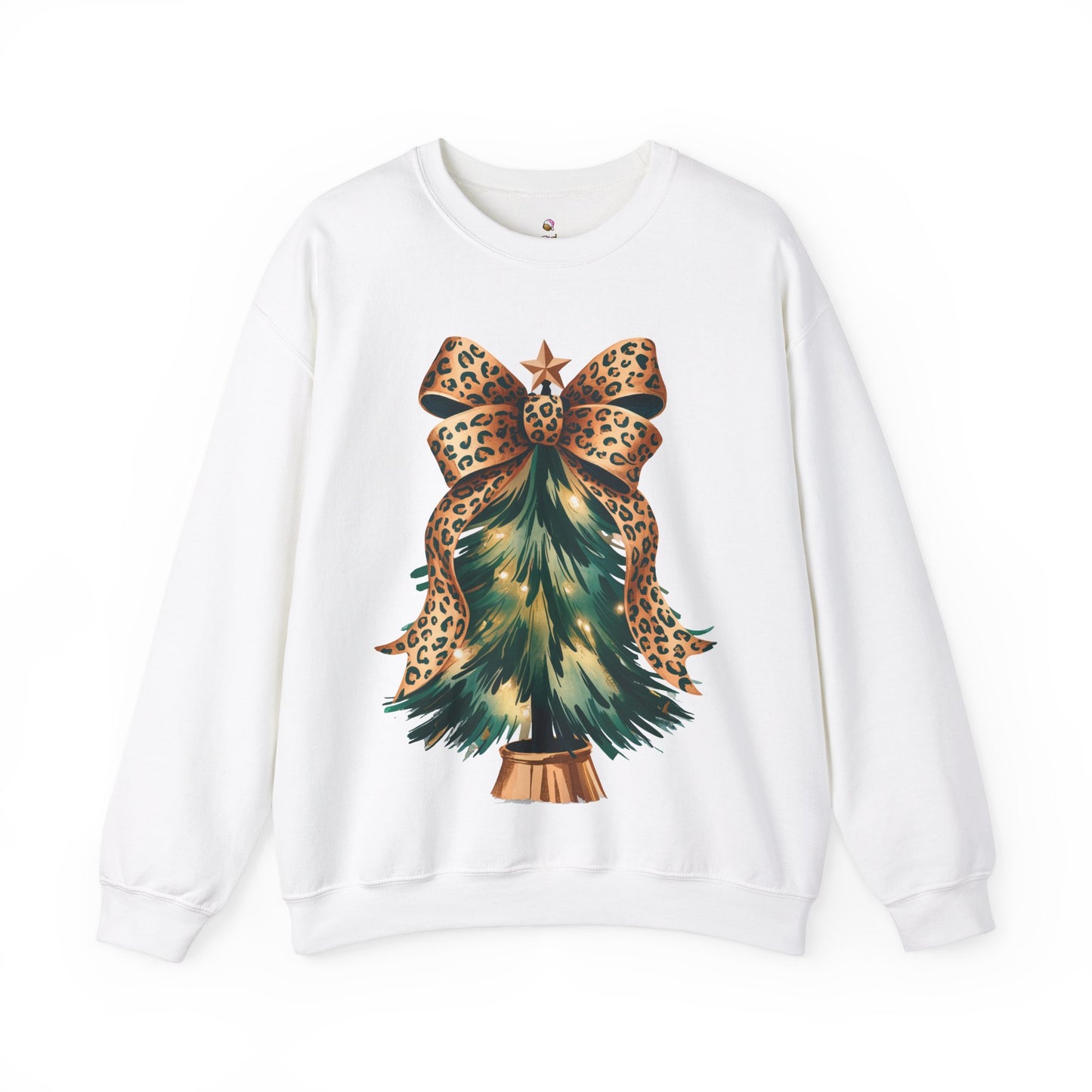 Cheetah Print Christmas Tree - Coquette - Crewneck Christmas Sweatshirt