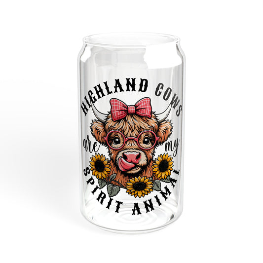 Cows are My Spirit Animal - Sipper Glass, 16oz