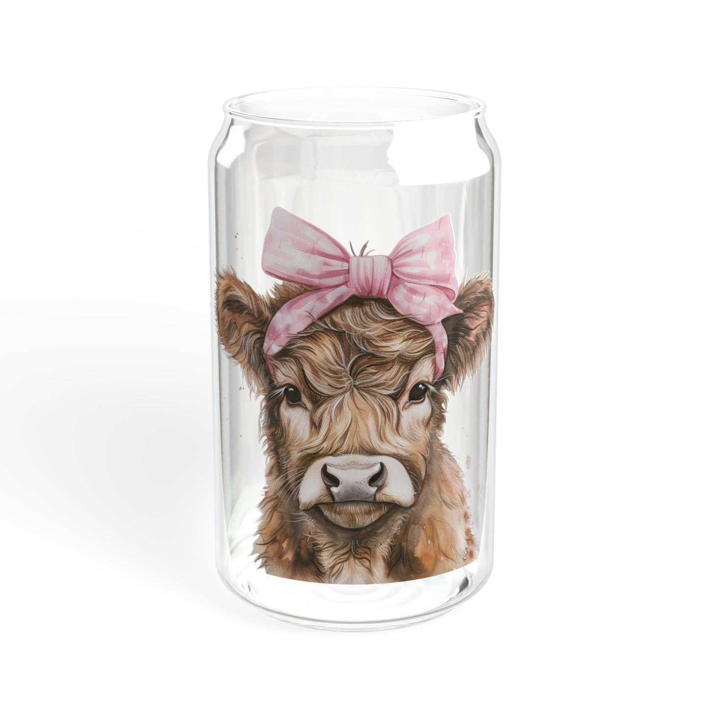 Cutie Little Cow - Sipper Glass, 16oz