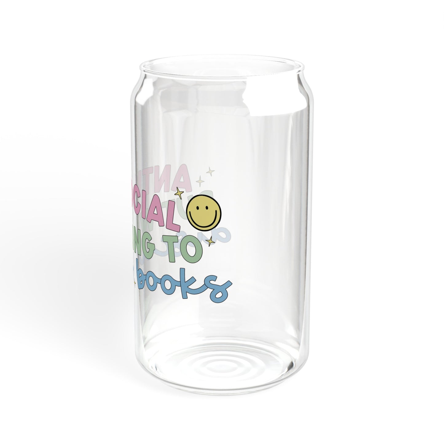 Anti Social But Willing To Discuss Books - Sipper Glass, 16oz