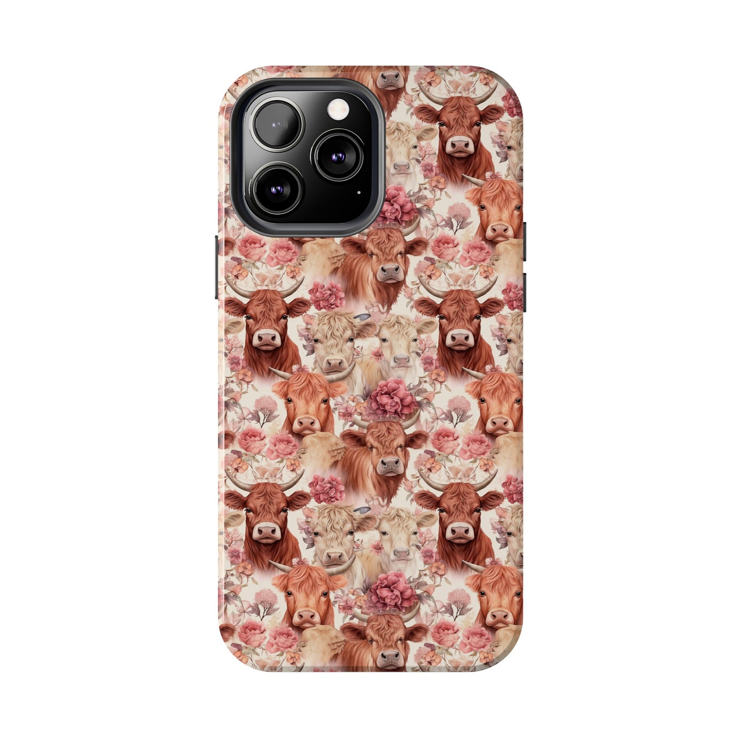 Highland Cow Floral - Tough Phone Cases