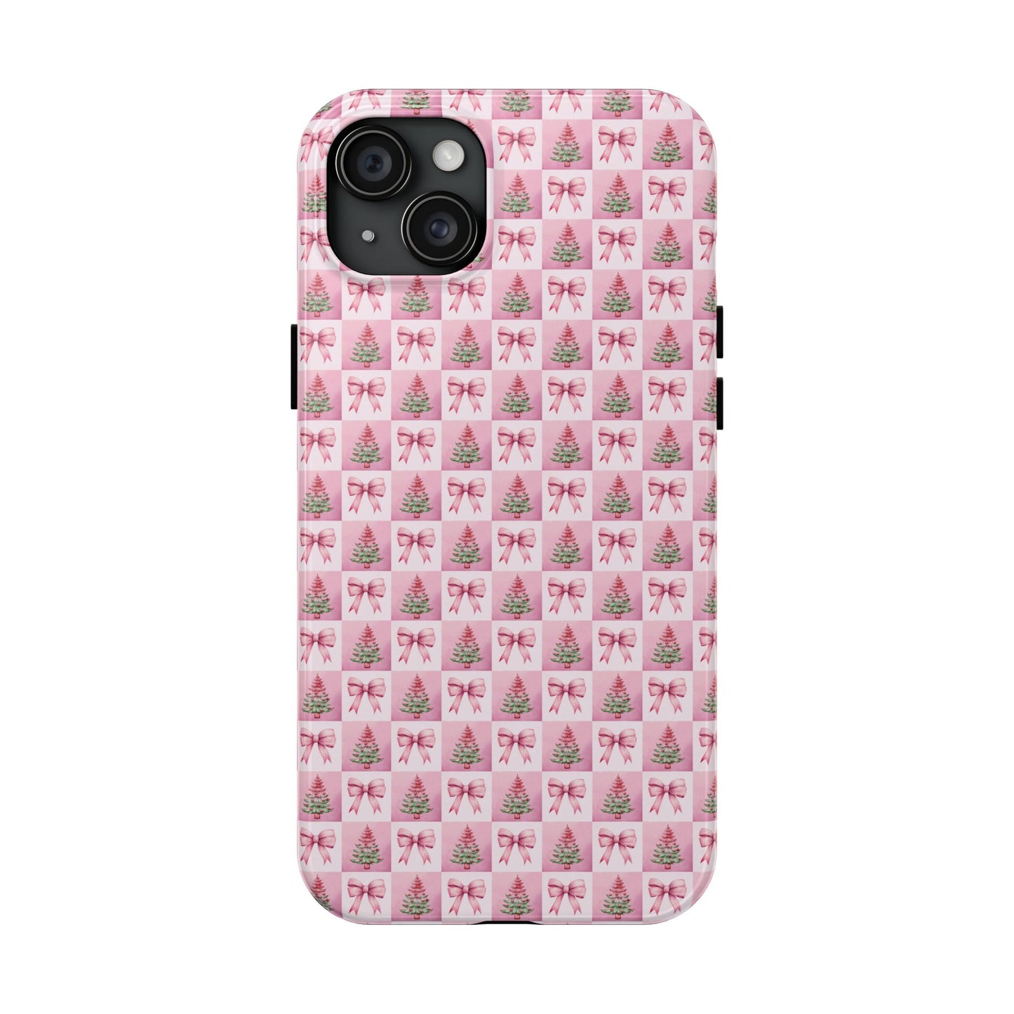 Pink Christmas Checkered -  Tough Phone Cases