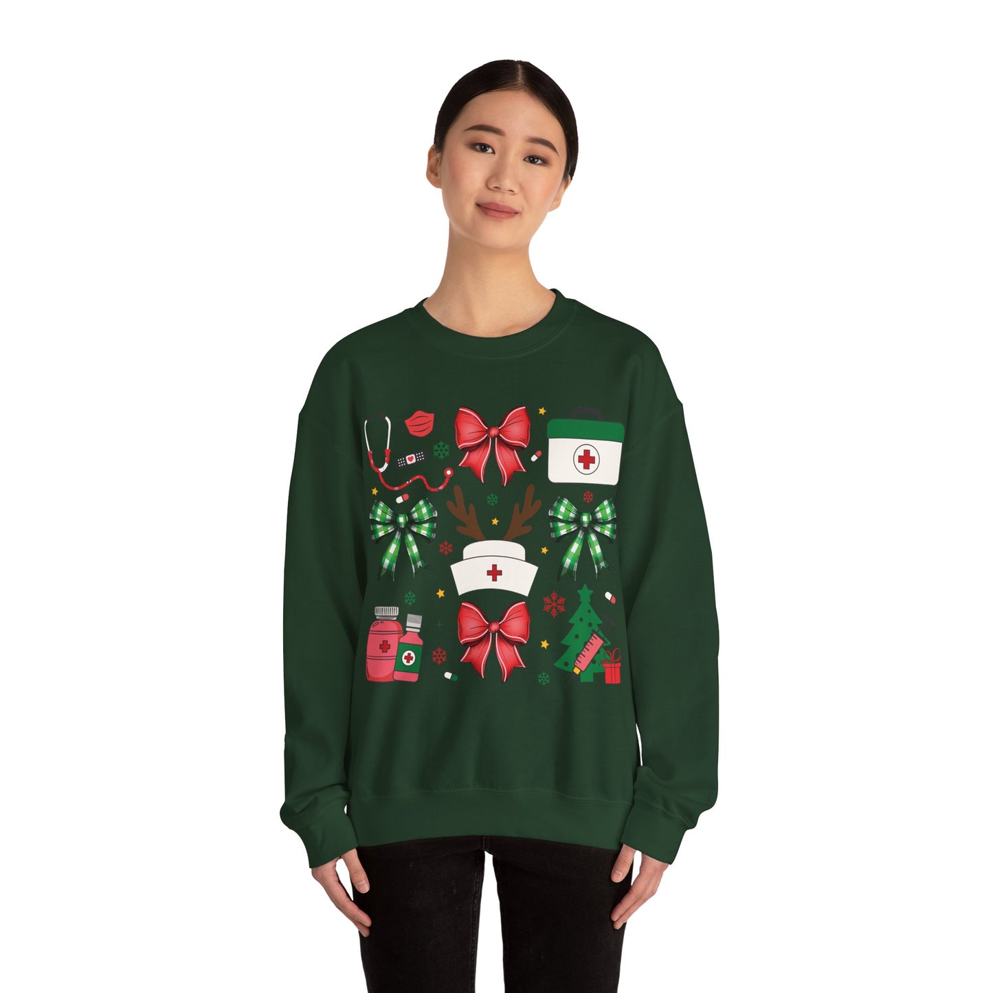 Christmas Nurse Coquette Christmas Sweatshirt