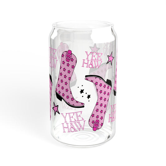 Pink Yee Haw - Sipper Glass, 16oz