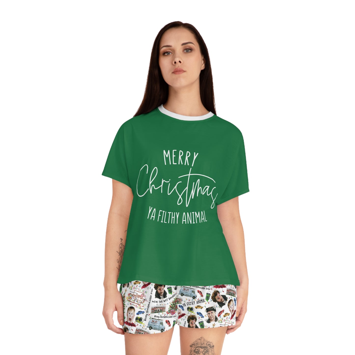 Merry Christmas Ya Filthy Animal - Women's Short Pajama Set